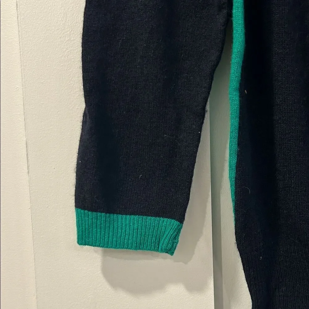 J. Crew Black and Green Sweater, Size Small